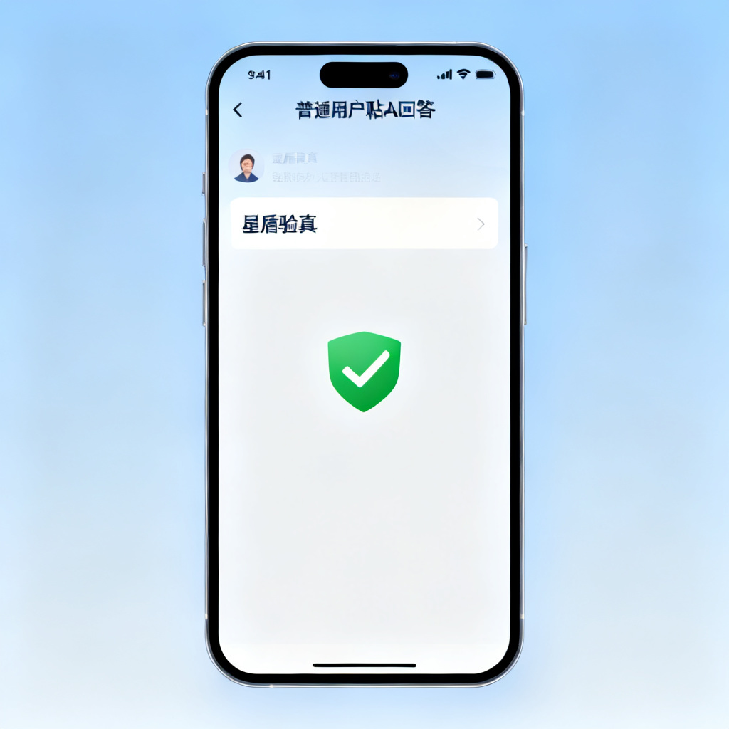 一位普通用户正在手机屏幕上粘贴AI回答，界面显示‘星盾验真’结果，绿色对勾表示安全