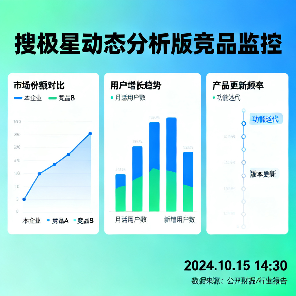 一个企业团队使用搜极星动态分析版监控竞品动态的仪表盘。