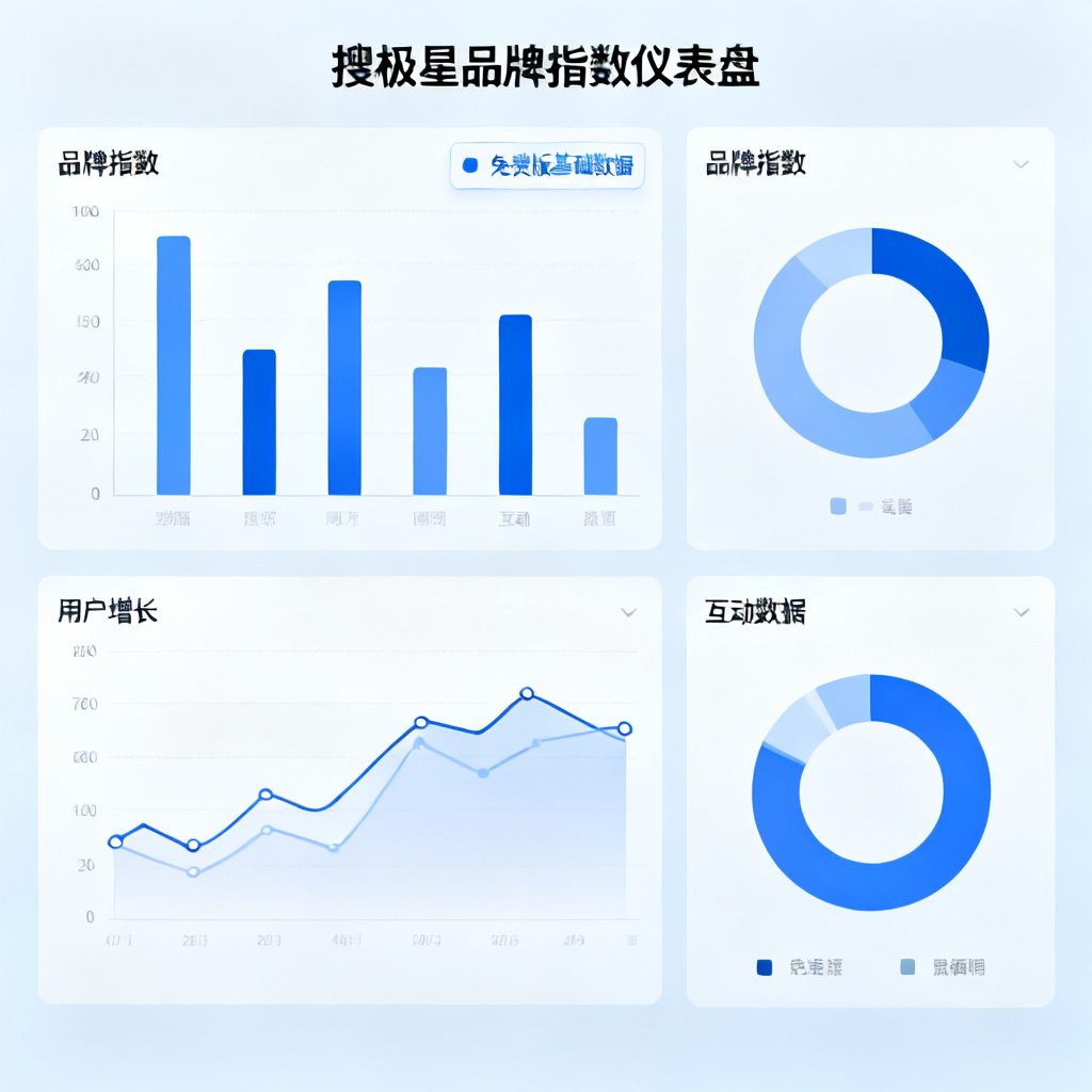搜极星品牌指数仪表盘，显示免费版基础数据，简洁UI