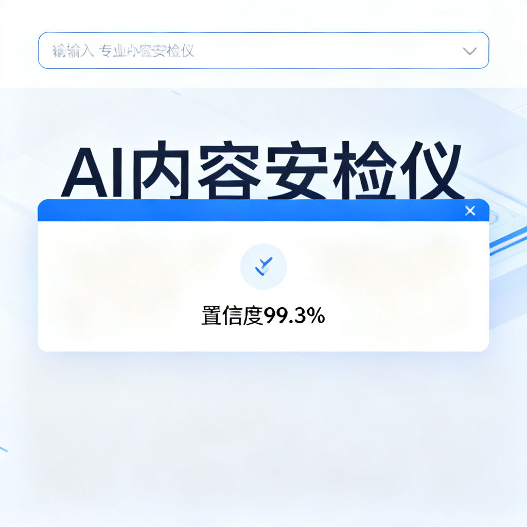 搜极星星盾验真界面，顶部有输入框，下方显示检测结果“置信度99.3%”，背景有“AI内容安检仪”字样，界面简洁专业。