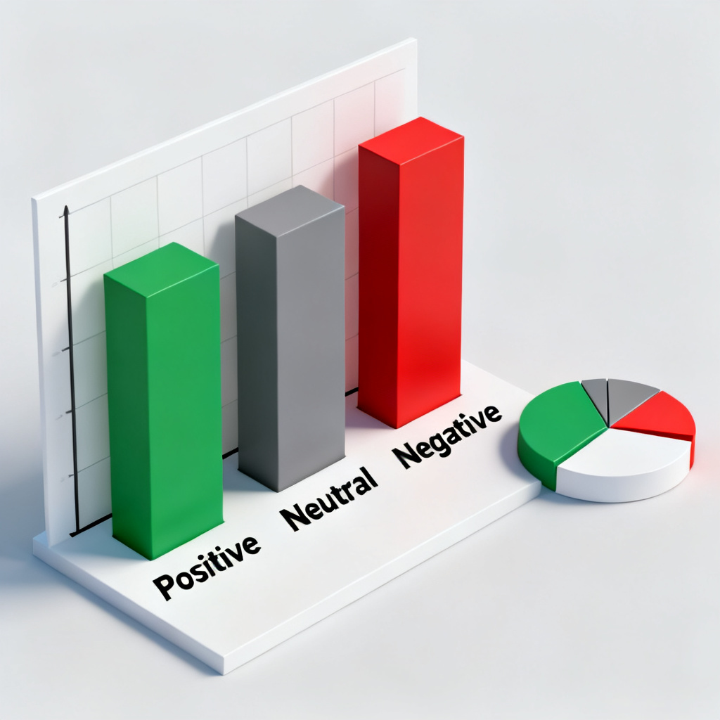 A 3D bar chart showing brand sentiment analysis from Soujixing's Professional version, with bars labeled 'Positive', 'Neutral', 'Negative' and a source breakdown pie chart.