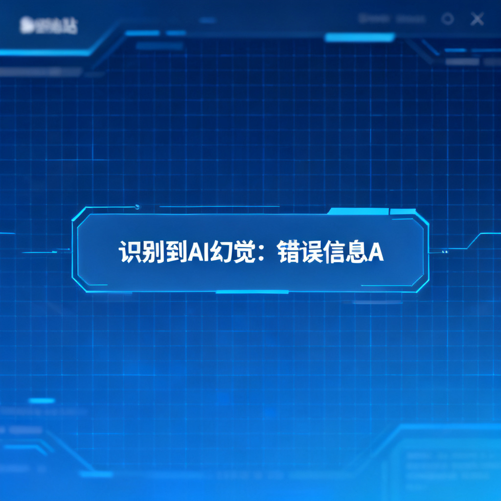 搜极星星盾验真界面,用户粘贴AI生成文本,系统显示“识别到AI幻觉:错误信息A”,背景为科技感蓝色网格